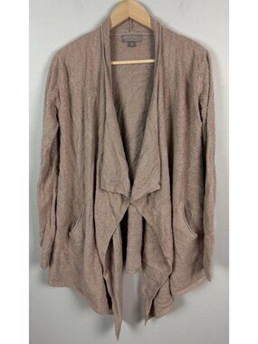 Barefoot Dreams CozyChic Lite Cardigan Tan Taupe Open Front Size S/M Women’s